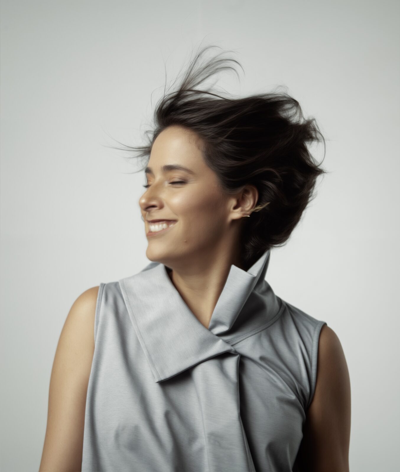 Retrato de Carolina Araoz sonriendo